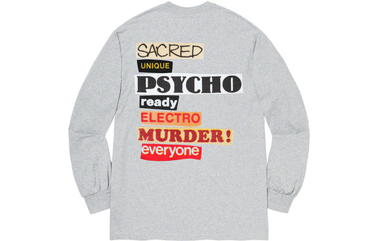 Supreme SS20 Week 1 Sacred Unique L/S Tee Back Alphabet Long Sleeves Unisex Gray SUP-SS20-333