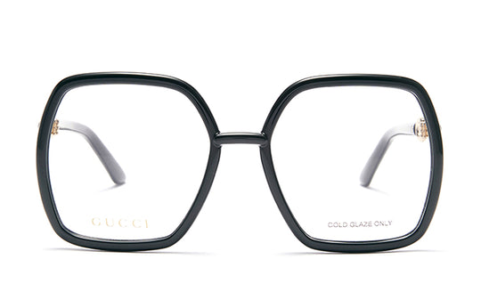 Gucci Horsebit Retro Geometry Metallic Optical Glasses Frame Black GG0890O-001