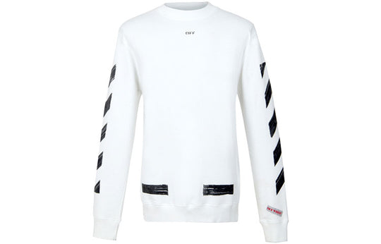 Off-White Stripe Cotton Round Neck Long Sleeves Slim Fit Version White OMBA006F170030300110