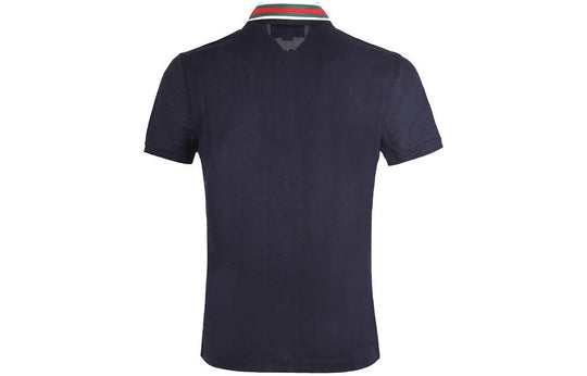 Gucci Stripe Short Sleeve polo Navy Blue 545714-XJAGU-4685