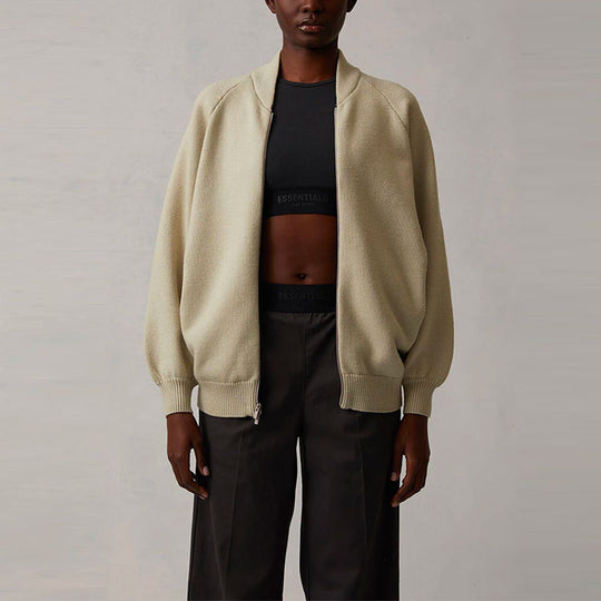 (WMNS) Fear of God Essentials SS22 Zip Knit Cardigan Wheat FOG-SS22-049