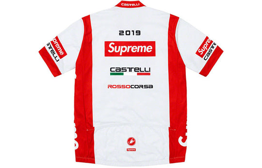 Supreme SS19 x Castelli Cycling Jersey Crossover Bike Short Sleeve Unisex Red SUP-SS19-10392