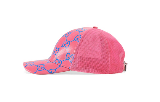 Gucci GG Leather Baseball Hat 'Pink Blue' 728853-4HAWH-8972