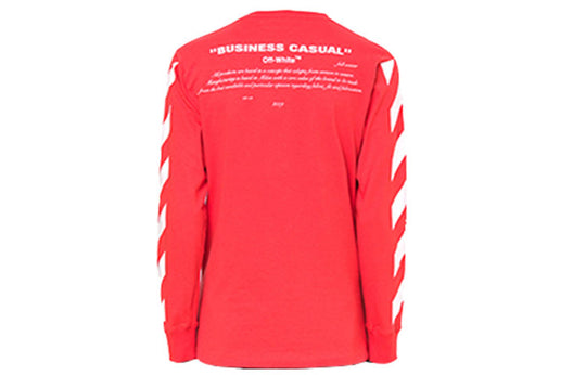 Off-White Bernini Diagonal Stripe Print T shirt 2030 Red/Blue OMAB001F181850112030