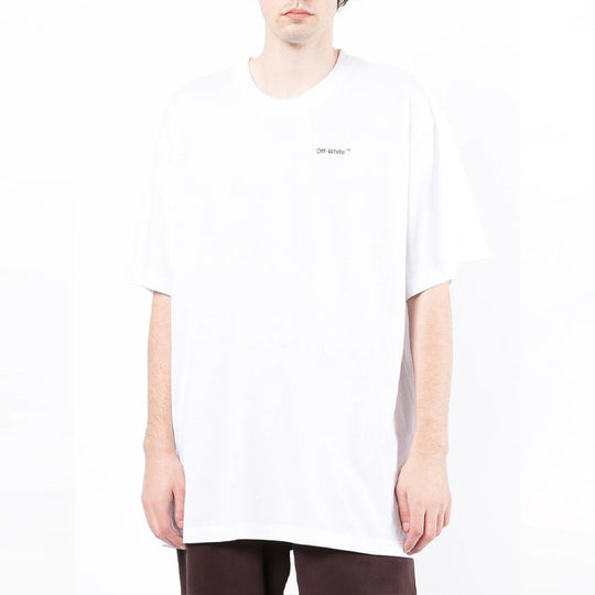 Off-White Back Arrow Printing Round Neck Short Sleeve White OMAA038C99JER0050110