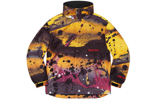 Supreme SS20 Week 1 GORE-TEX Anorak waterproof Splash Ink Half Zipper Interchange Jacket Unisex Yellow SUP-SS20-031