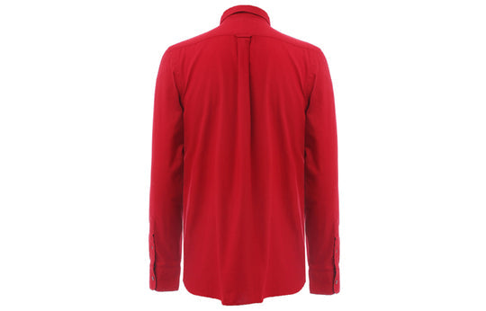 Men's Burberry Sleeve Long Sleeves Shirt Red 80195781