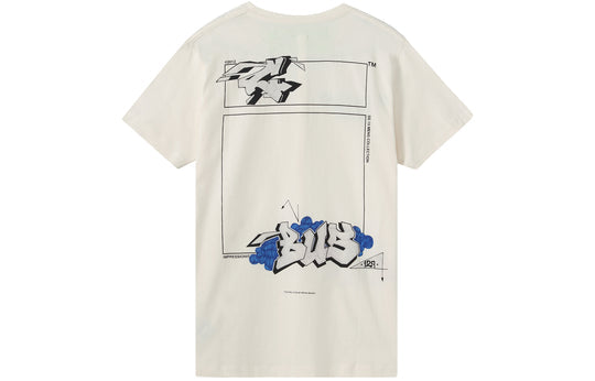 Off-White Graffiti Printing Short Sleeve White OMAA027R191850060288