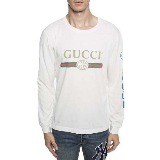 Gucci Classic Double G Logo Belt Pattern Long Sleeves White 476330-X9V44-9169