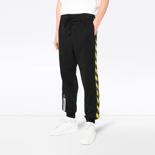 Off-White C/O Virgil Abloh Men's Black Tape Sweat Pants Black OMCH007S180030081000