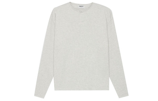 Fear of God Essentials SS21 Thermal Henley Long Sleeve Light Heather Oatmeal FOG-SS21-604