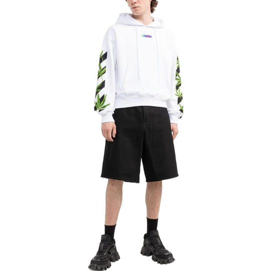 Men's Off-White Logo Printing Solid Color Long Sleeves White OMBB037S22FLE0100155