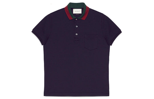 Gucci Striped Cotton Short-Sleeved For Men Navy 408321-X7331-4060