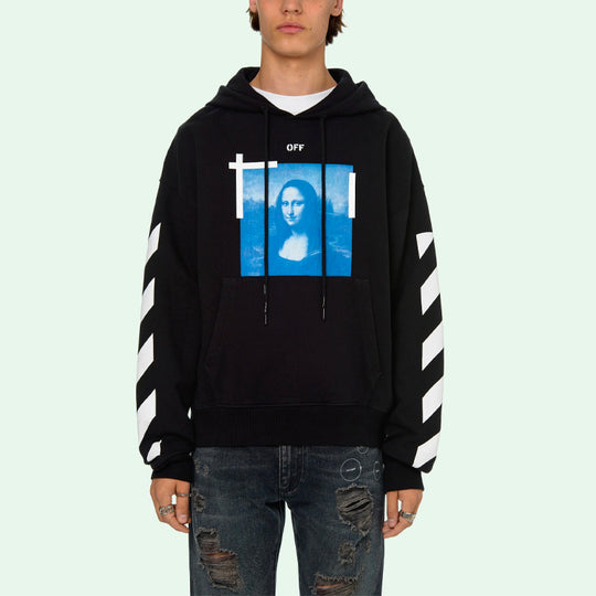 Off-White Blue Monalisa Over Hood 'Black' OMBB037R21FLE0011001