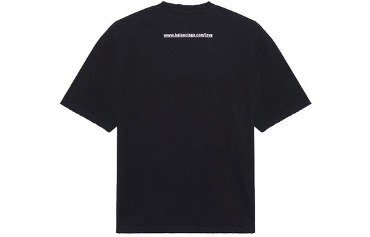 Men's Balenciaga SS21 Love Short Sleeve Black 612966TJVL51070