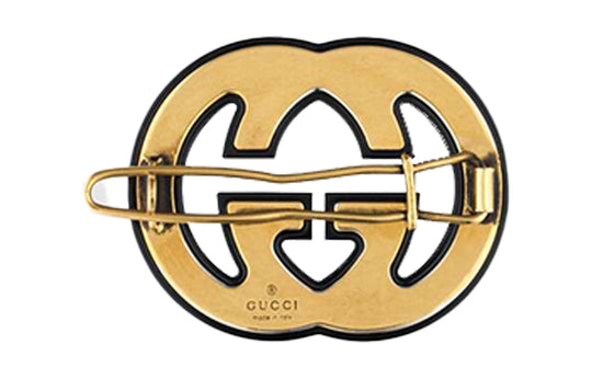 (WMNS) Gucci Crystals GG Hair Clip Black/Gold 627917-I12GO-8520