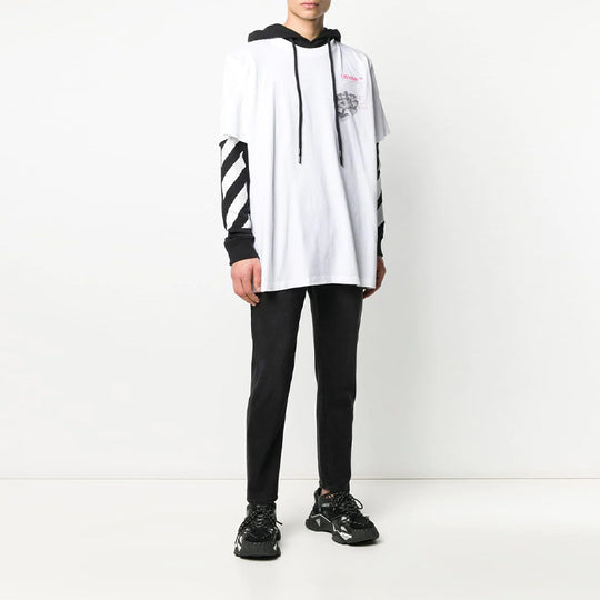 Men's Off-White Arm Printing Loose Fit White OMAB033R201850120188