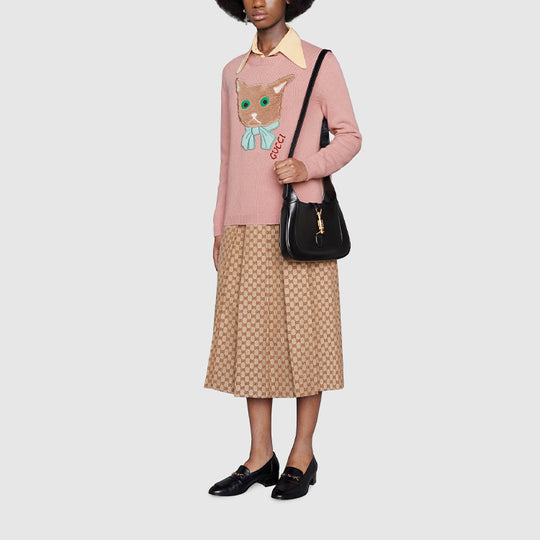 (WMNS) Gucci Wool Jumper With Cat Patch 'Antique Rose' 662173-XKBYI-6183