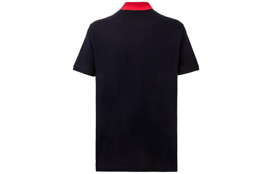 Gucci GG Logo Embroidered Contrasting Colors Short Sleeve Polo Shirt Navy Blue 574086-XJA6C-4062