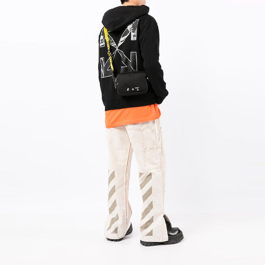 Off-White FW21 Pattern Printing Zipper Hooded Jacket Loose Fit Black OMBE001F21FLE0091001