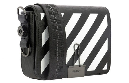 (WMNS) Off-White Leather shoulder bag Black/White OWNA038S20LEA0011001