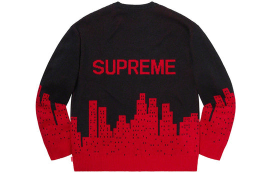 Supreme SS20 Week 1 New York Sweater City Pullover Knit Unisex Black Red SUP-SS20-050