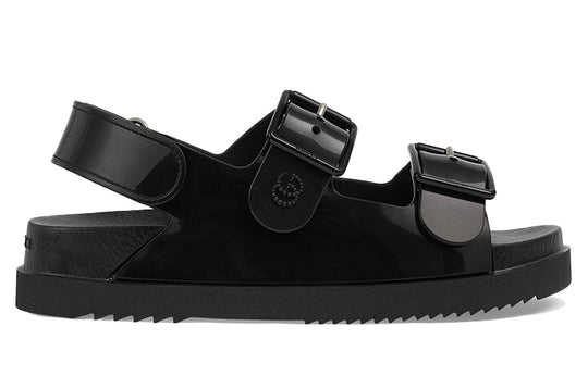 (WMNS) Gucci Mini Double G Sandal 'Black Rubber' 660243-J8700-1000