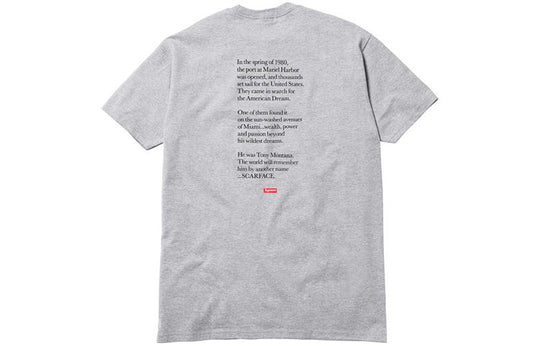 Supreme FW17 Scarface Split Heather Grey Tee SS18-0245