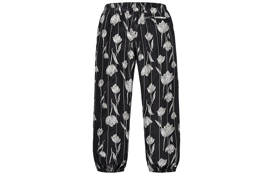 Supreme SS19 Floral Silk Track Pant Flowers Bundle Feet Casual Pants Unisex Black SUP-SS19-10347