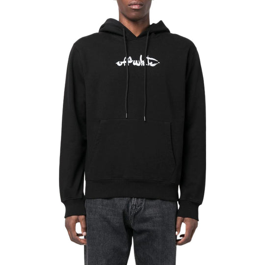 Off-White Paint Arrow Slim Hoodie 'Black White' OMBB097F22FLE0081001