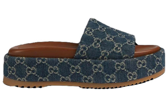 (WMNS) Gucci Angelina Platform 55 mm Sandal 'Jacquard Denim' 623212-2KQ00-4402