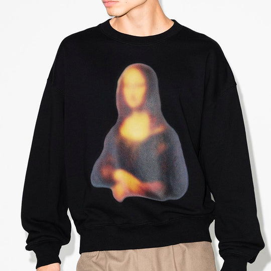 Off-White Mona Lisa Applique Sweat Shirt Men's Black OMBA035F20FLE0041010