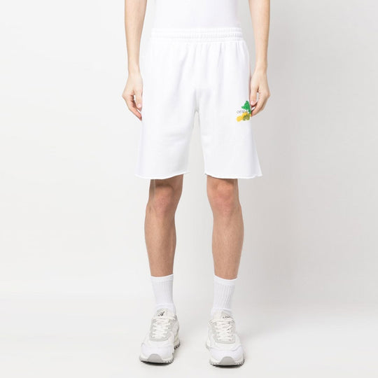 Off-White Brush Arrows Raw-Cut Shorts 'White' OMCI006S23FLE0020184