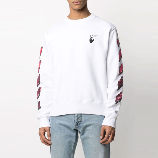 Off-White Men's SS21 Marker Arrows Crew Neck White OMBA025R21FLE0040125