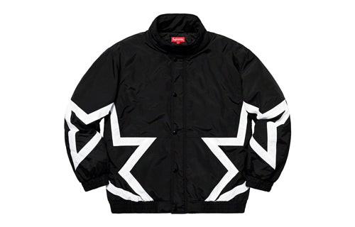 Supreme SS19 Stars Puffy Jacket Black Back Large logo Pattern Unisex SUP-SS19-339