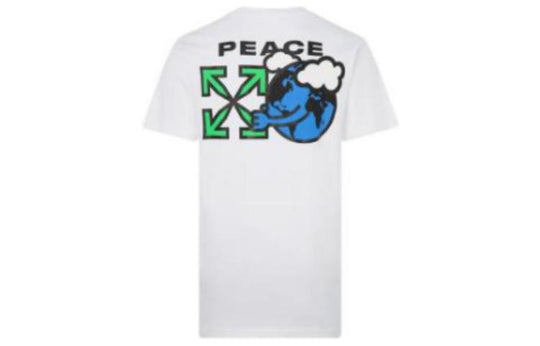 Off-White Peace Worldwide Over Tee 'White/Green' OMAA038R21JER0080155