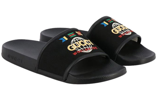 Gucci Slide 'Worldwide Flag - Black' 599143-9PYX0-1000