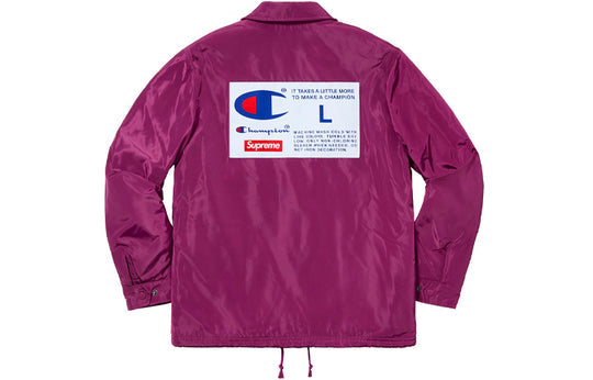 Supreme x Champion Crossover Solid Color Coach Jacket Unisex Purple SUP-FW18-389