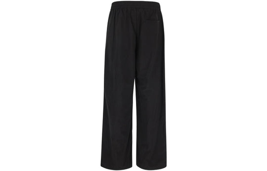 Men's Off-White FW22 Solid Color Elastic Waistband Straight-Leg Casual Pants/Trousers Loose Fit Black OMCA238F22FAB0021000