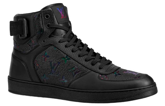 LOUIS VUITTON Rivoli Ankle Sneakers 'Black with Multi-color Monogram' 1A7W8I