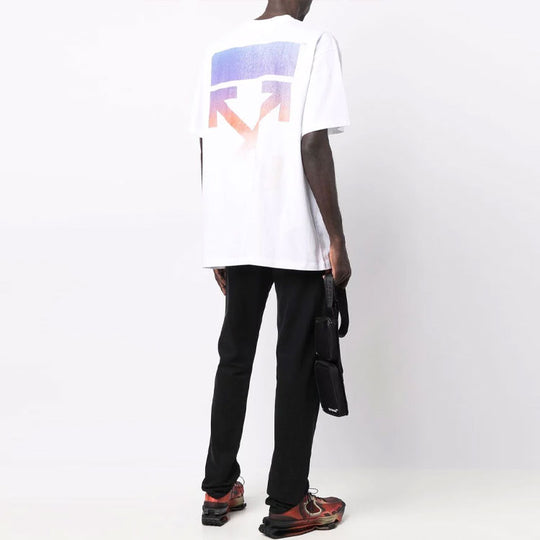 Off-White FW21 Logo Arrow Round Neck Short Sleeve Loose Fit White OMAA038F21JER0020184