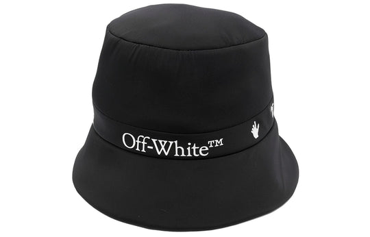 Off-White Classic LOGO Printing Fisherman's hat Black OWLB013R21FAB0011001