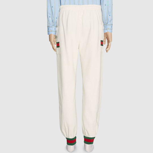 Gucci Knitted JoGGing Trousers With Webbing For Men White 625404-XJCOE-9146