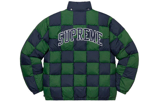Supreme FW19 Week 17 Checkerboard Puffy Jacket 'Blue Green' SUP-FW19-10892