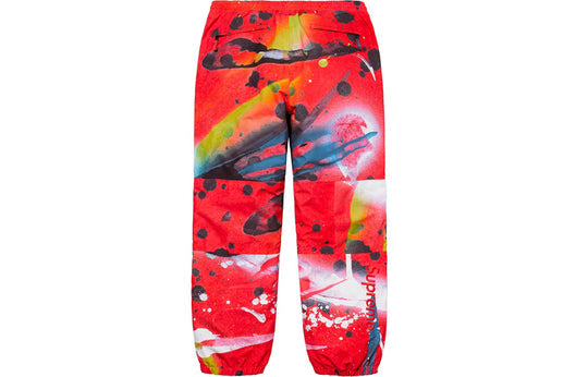 Supreme SS20 Week 1 GORE-TEX Pant waterproof Bundle Feet Splash Ink Art Paintings Printing Casual Pants Unisex Red SUP-SS20-131