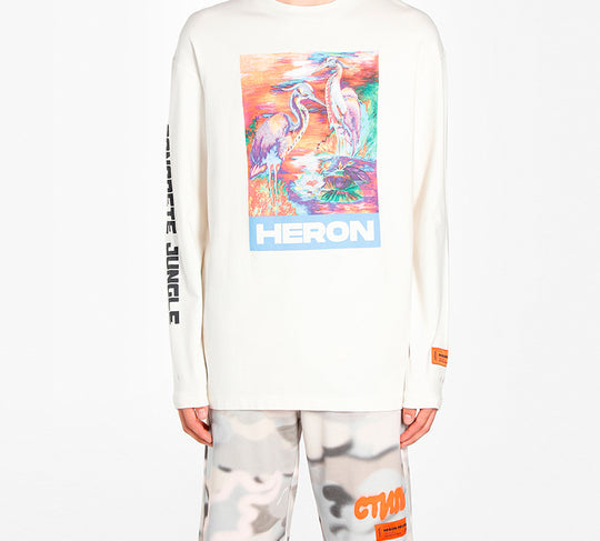 HERON PRESTON bird-print long-sleeved Tee HMAB013S209130210188