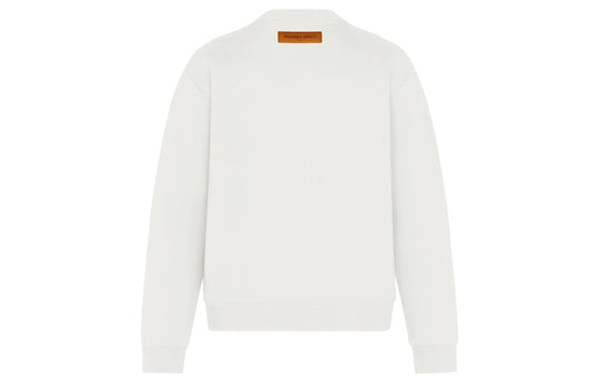 LOUIS VUITTON LV Monogram Floral Embroidered Sweatshirt For Men White 1A88WB