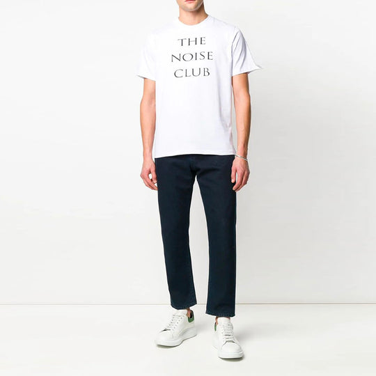 Men's McQ Alexander McQueen Round Neck Printing Alphabet Short Sleeve White 291571-ROJ27-9000