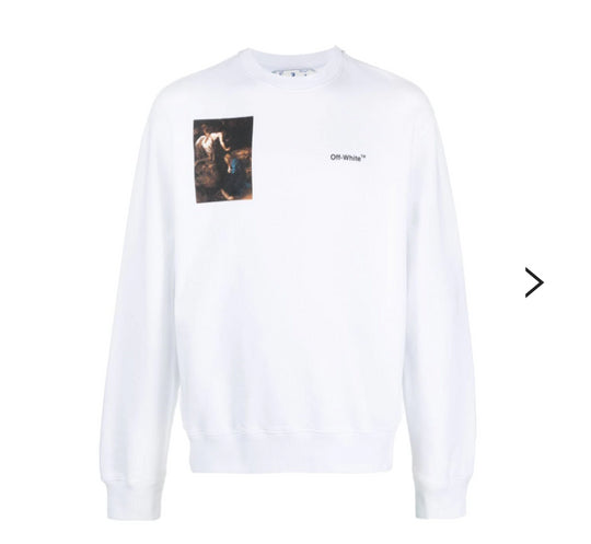 Off-White Caravaggio-print Sweatshirt 'White' OMBA057C99FLE0110110