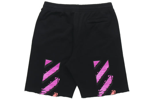 Off-White SS21 Diag Stripe Sweat Shorts Men s Black OMCI006R21FLE0021032